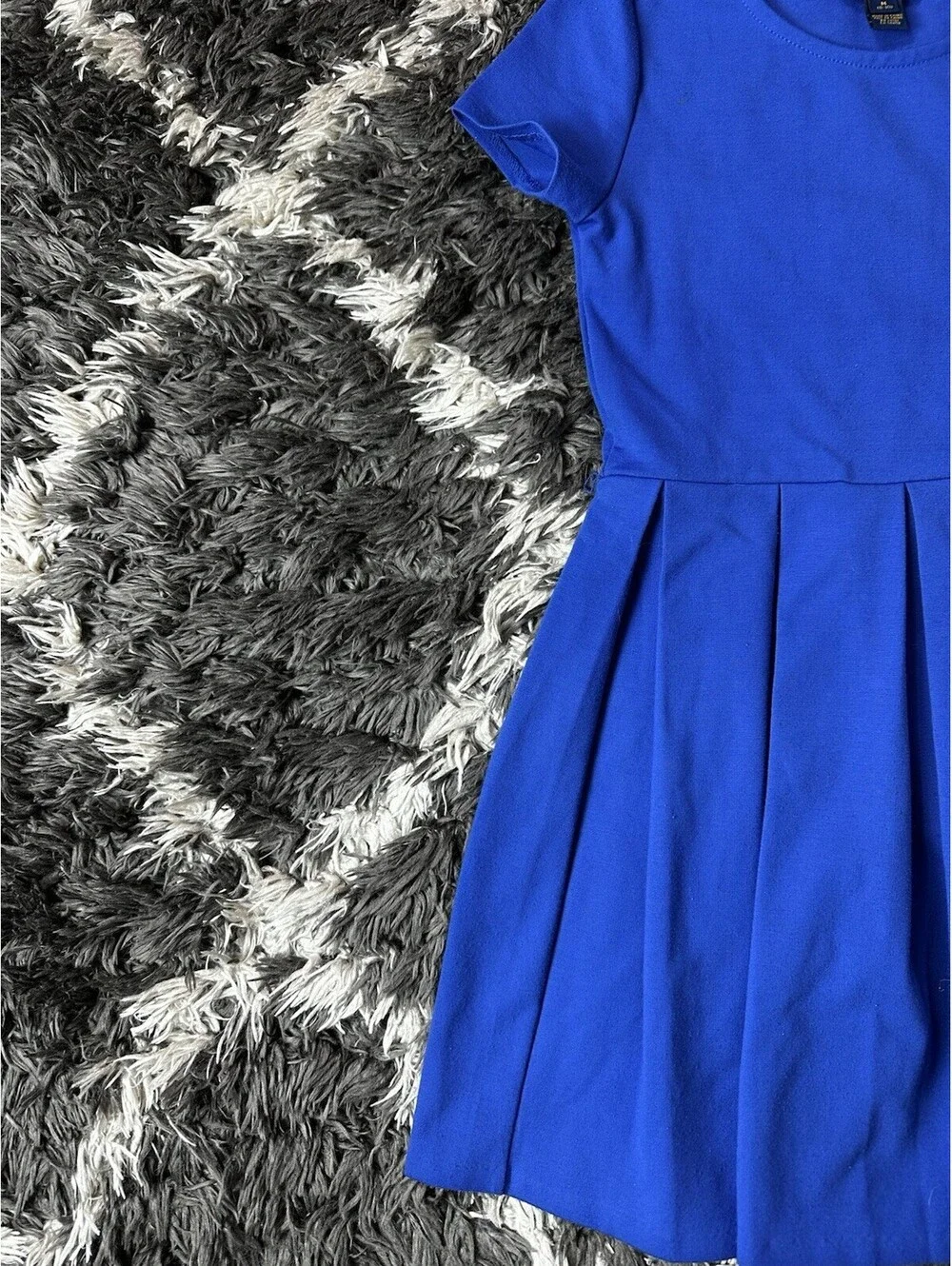Polo Ralph Lauren Girls Royal Blue Pleated Short Sleeve Dress Size M 8-10